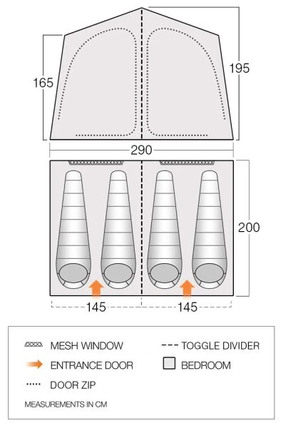 Vango Driveaway 4 Berth Bedroom Inner - BR005 2 Vango Driveaway 4 Berth Bedroom Inner - BR005 - Image 2