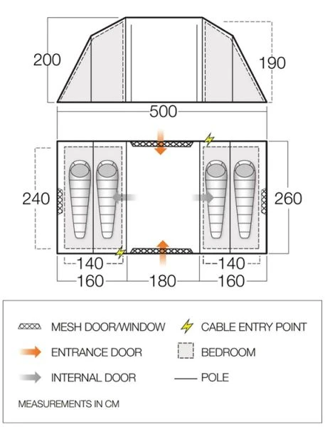 Vango Castlewood 400 (Poled) Tent 2023 (Incl. Footprint) 2 Vango Castlewood 400 (Poled) Tent 2023 (Incl. Footprint) - Image 2