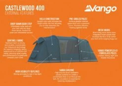 Vango Castlewood 400 (Poled) Tent 2023 (Incl. Footprint) 7 Vango Castlewood 400 (Poled) Tent 2023 (Incl. Footprint) -Vango castlewood 400 dimensions image 1