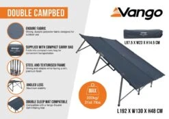 Vango -Vango double camp bed infographic