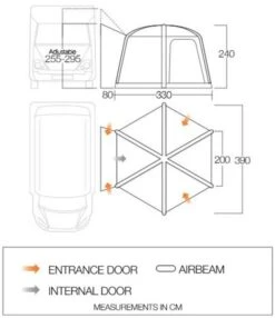 Vango HexAway Pro Air Tall Awning 2023 -Vango hexaway pro air tall dimensions image