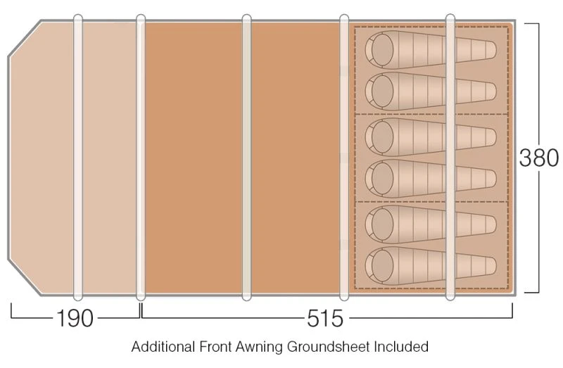 Vango Stargrove / Oakmere / Joro 600XL Footprint & Awning Groundsheet - GP110 2 Vango Stargrove / Oakmere / Joro 600XL Footprint & Awning Groundsheet - GP110 - Image 2