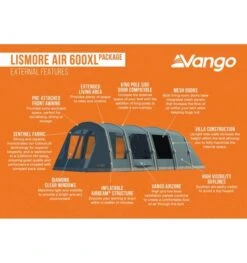 Vango Lismore Air 600XL Airbeam Tent 2023 (Incl. Footprint) -Vango lismore air 600xl image 3