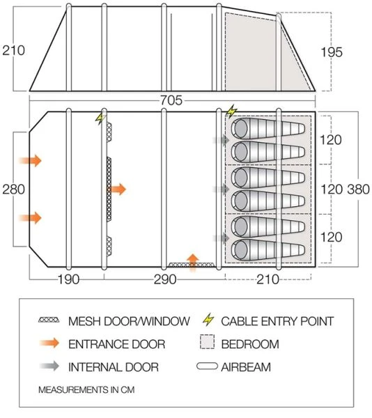 Vango Lismore Air TC 600XL Airbeam Tent 2023 (Incl. Footprint) 2 Vango Lismore Air TC 600XL Airbeam Tent 2023 (Incl. Footprint) - Image 2