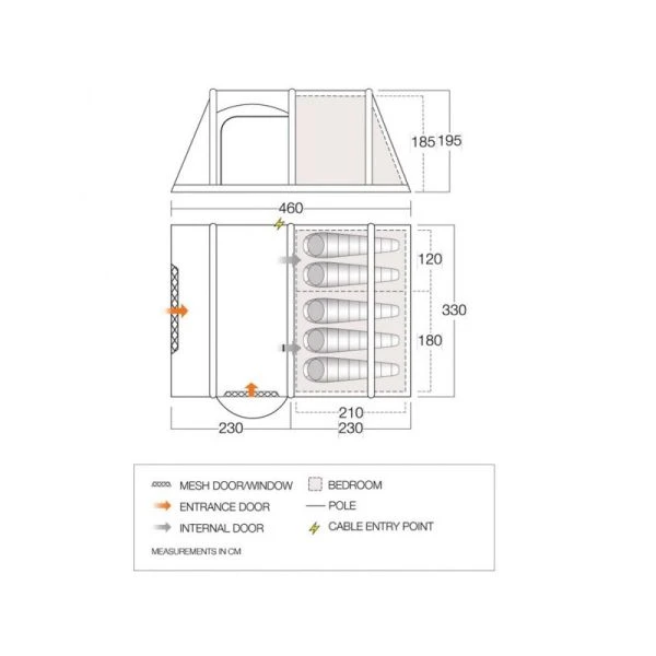 Vango Osiris Air 500 Airbeam Tent 2022 2 Vango Osiris Air 500 Airbeam Tent 2022 - Image 2