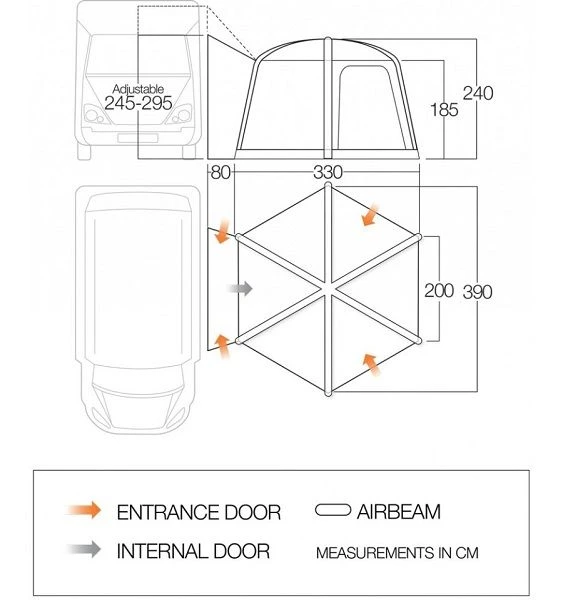 Vango AirHub Hexaway Tall II Inflatable Awning 2022 2 Vango AirHub Hexaway Tall II Inflatable Awning 2022 - Image 2
